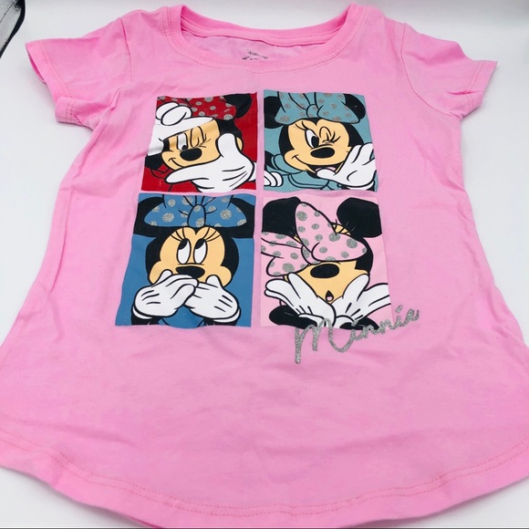 Minnie Mouse Faces Disney Youth Girls T-Shirt Sz S - Picture 1 of 4